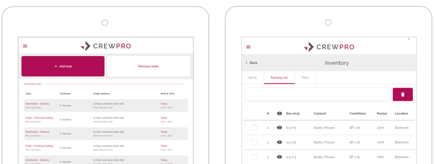 Crew Pro Add task home inventory