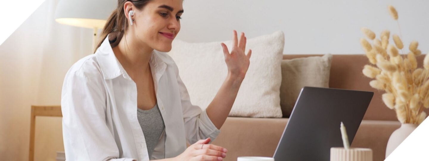 Survey Video girl behind laptop